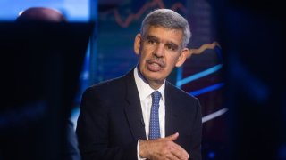 Mohamed Aly El-Erian, chief economic advisor for Allianz SE, during a Bloomberg Television interview in London, UK, on Monday, Sept. 25, 2023. El-Erian spoke alongside former UK Prime Minister Gordon Brown and economist Michael Spence, his co-authors for their book Permacrisis: A Plan to Fix a Fractured World. Photographer: Chris Ratcliffe/Bloomberg via Getty Images