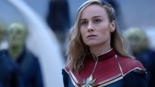 Brie Larson stars as Carol Danvers aka Captain Marvel in Disney and Marvel’s “The Marvels.”