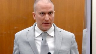 FILE – In this image taken from video, former Minneapolis police Officer Derek Chauvin addresses the court at the Hennepin County Courthouse, June 25, 2021, in Minneapolis.