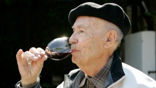 Mike Grgich sips a glass