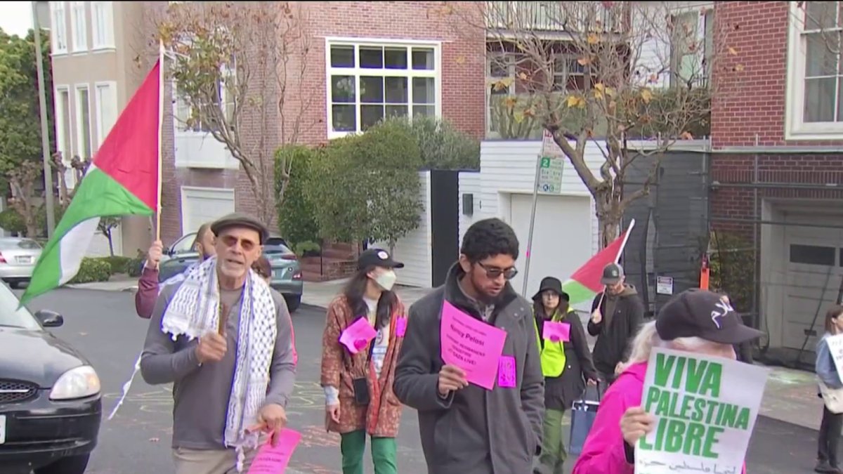 ‘Code Pink’ demonstrators call for ceasefire in Gaza, rally outside ...