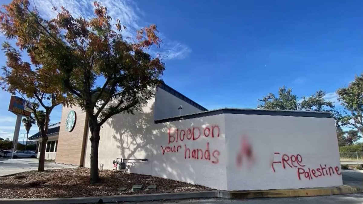 San Carlos Starbucks vandalized amid IsraelHamas war NBC Bay Area