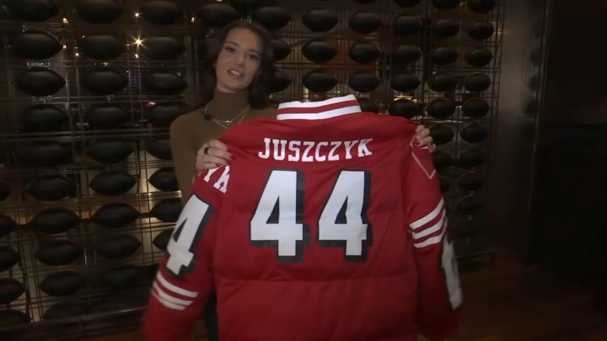 Kristin Juszczyk takes NFL by storm with custom jackets – NBC Bay Area