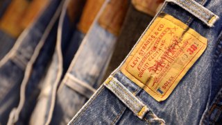 Jeans are displayed at a Levi Strauss store in New York, March 19, 2019.