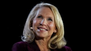 Shari Redstone, president of National Amusements and Vice Chairman, CBS and Viacom speaks at the WSJTECH live conference in Laguna Beach, California, U.S. October 21, 2019. 