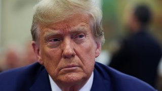 Former U.S. President Donald Trump attends the closing arguments in the Trump Organization civil fraud trial at New York State Supreme Court in the Manhattan borough of New York, Thursday, Jan. 11, 2024.