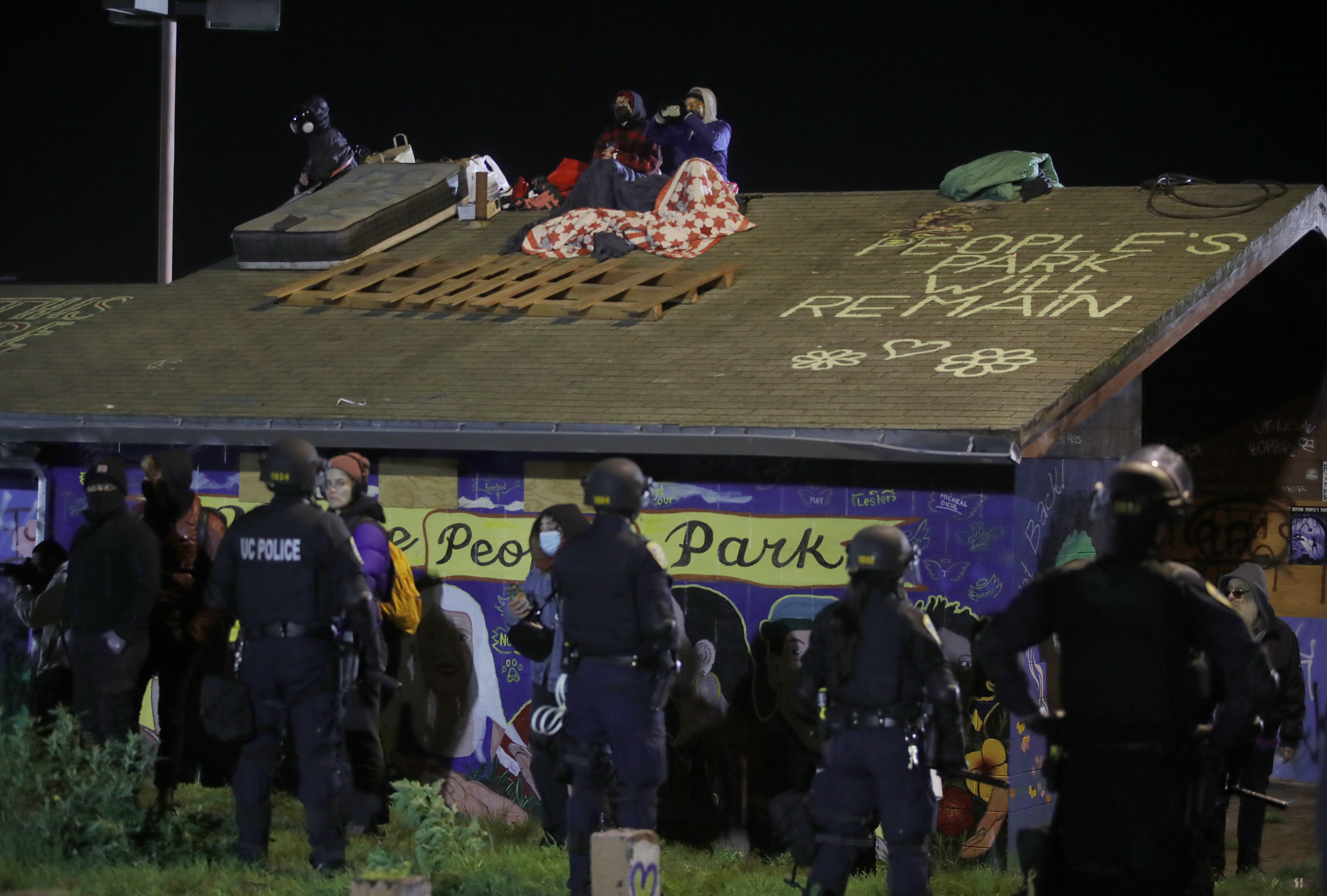Protesters taken into custody as authorities close off People’s Park in ...