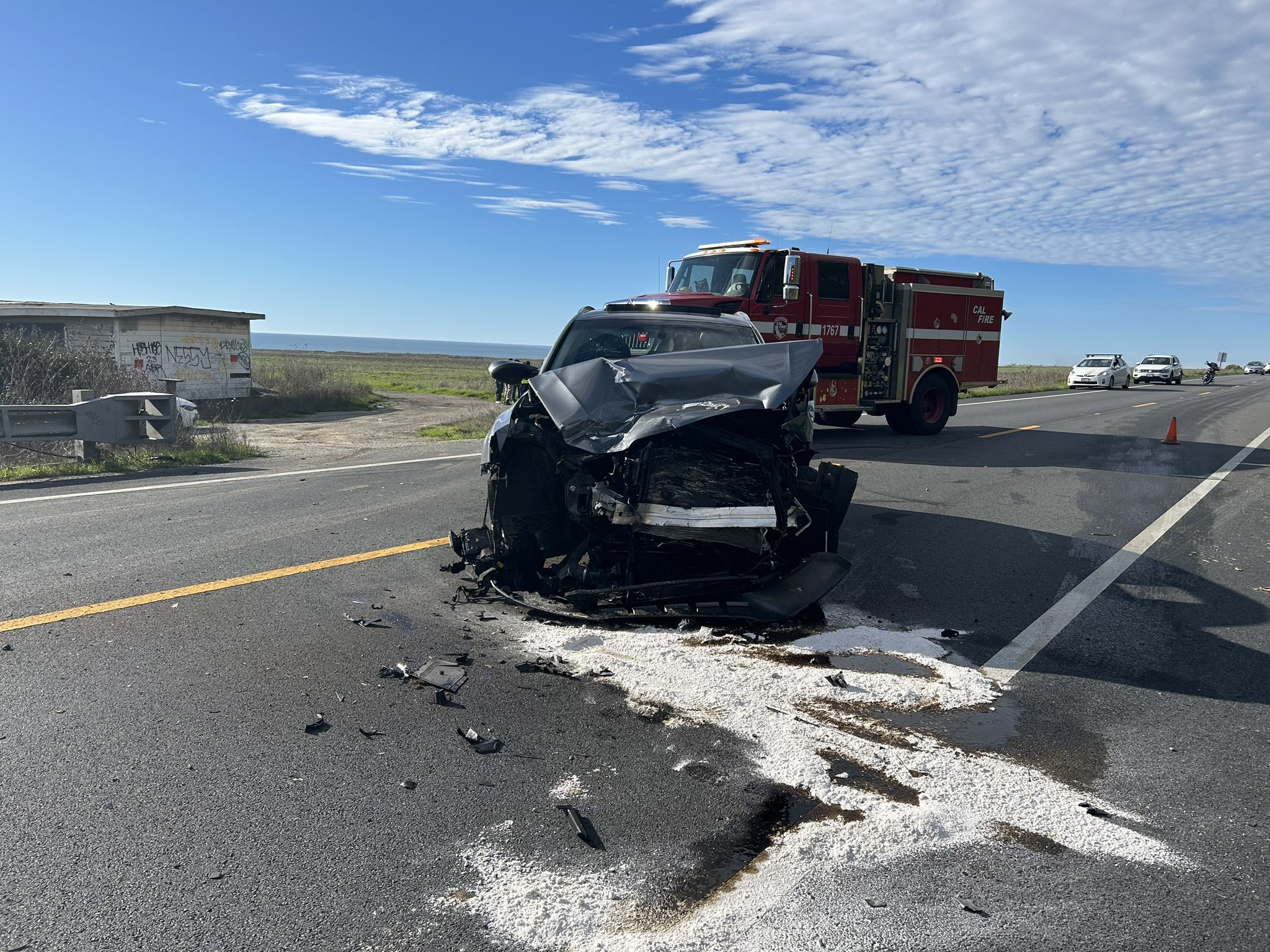 Crash blocks both lanes of Hwy. 1 in Santa Cruz County NBC Bay