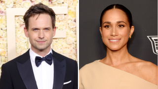 (L) Patrick J. Adams and (R) Meghan Markle