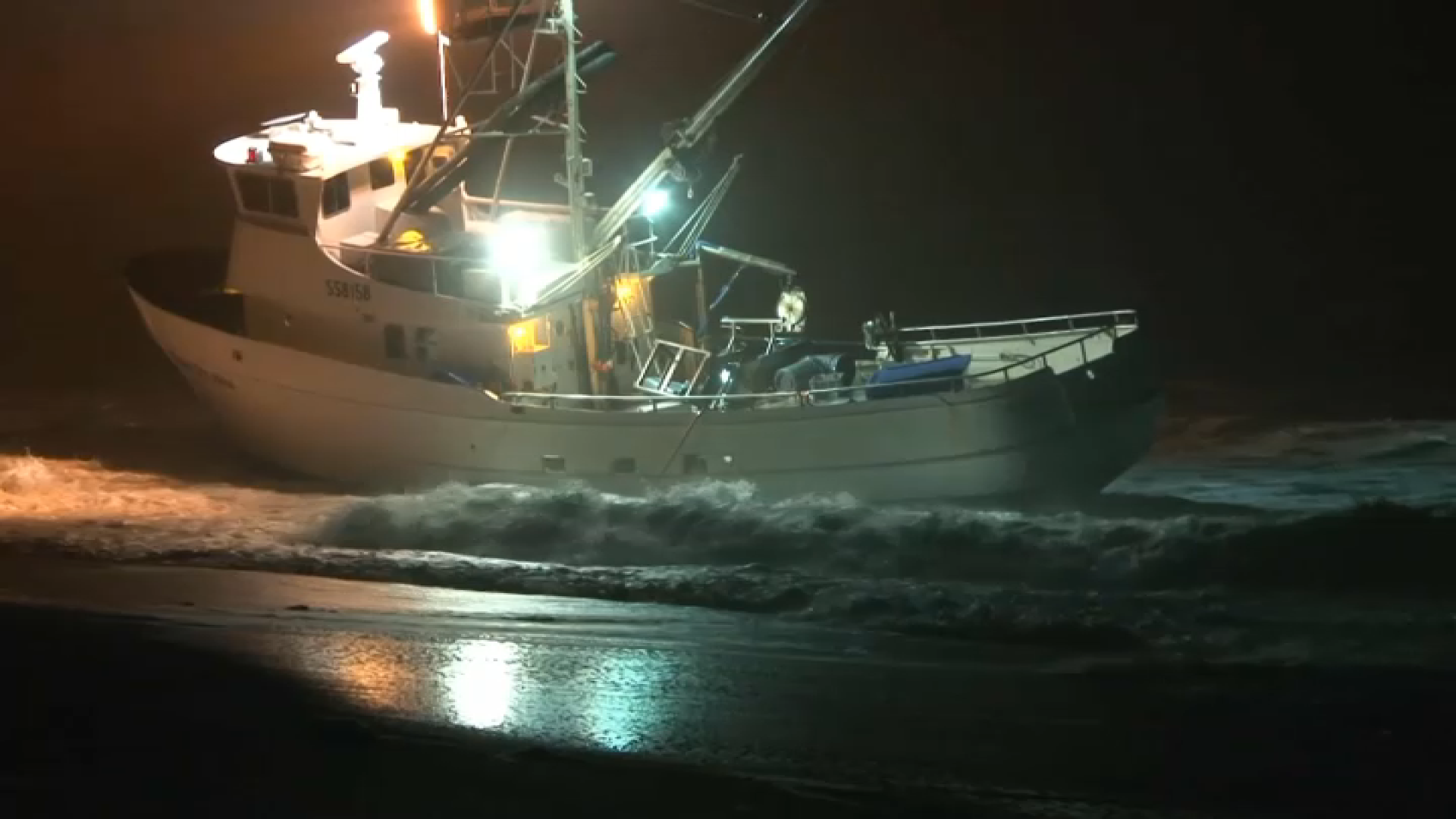 Crew rescued after trawler runs aground at St Francis