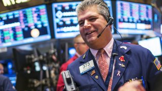 Trader on the floor of the New York Stock Exchange.