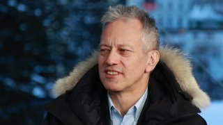 James Quincey, CEO of Coca-Cola Co., speaking on “Squawk Box” at the WEF in Davos, Switzerland, on Jan. 18, 2023.