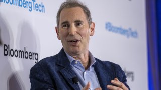 Amazon CEO Andy Jassy speaks at the Bloomberg Technology Summit in San Francisco on June 8, 2022.