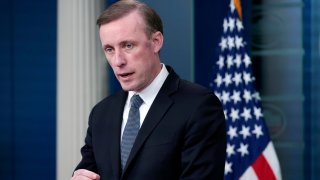 U.S. National Security Advisor Jake Sullivan answers questions during the daily briefing at the White House on November 13, 2023 in Washington, DC.