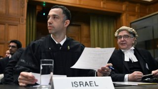 The hearing of Israel’s defense at the International Court of Justice on Jan. 12, 2024, in the Hague, Netherlands.