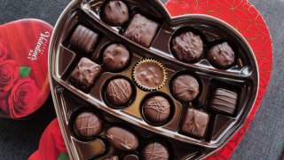 Chocolates packaged for Valentine’s Day sit on a table on February 2, 2024 in Chicago, Illinois.