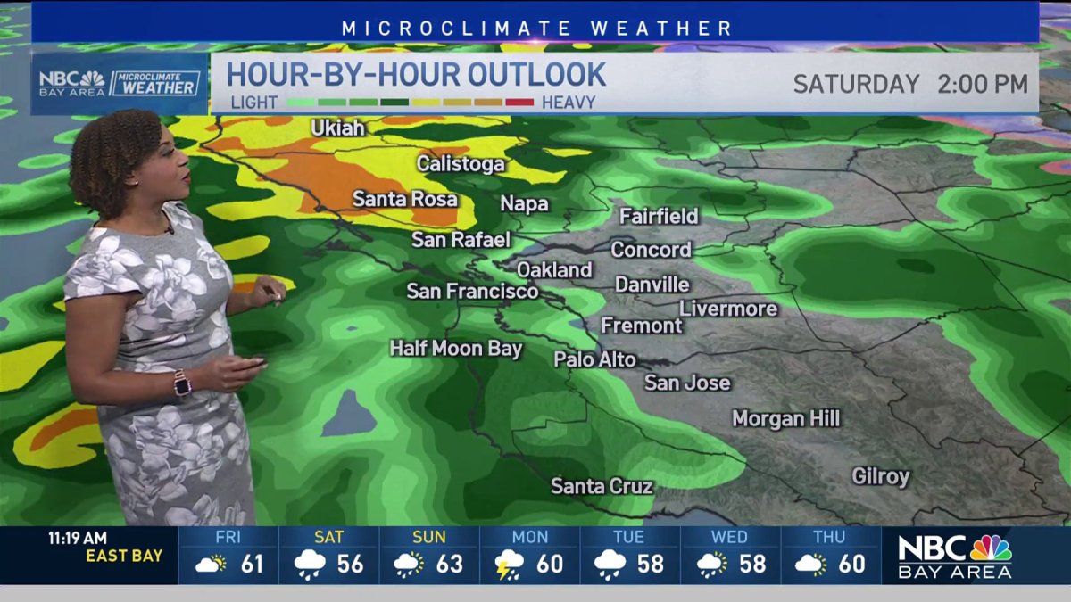 Forecast Times Of Heavy Rain Nbc Bay Area