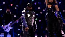 LAS VEGAS, NEVADA - FEBRUARY 11: will.i.am performs during the Apple Music Super Bowl LVIII Halftime Show at Allegiant Stadium on February 11, 2024 in Las Vegas, Nevada. (Photo by Lauren Leigh Bacho/Getty Images)