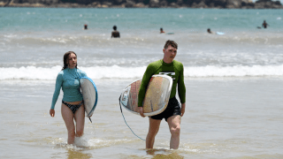 File – Tourists on the south coast of Sri Lanka in 2022.