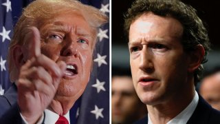 Former President ang GOP presidential candidate Donald Trump (L) and Facebook CEO Mark Zuckerberg.