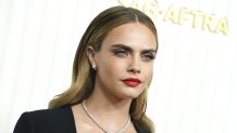 Cara Delevingne arrives at the 29th annual Screen Actors Guild Awards on Sunday, Feb. 26, 2023, at the Fairmont Century Plaza in Los Angeles. 