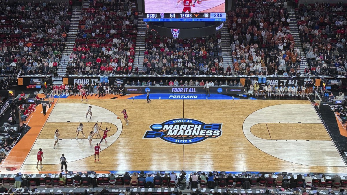 NCAA Tournament court has 3point lines with different distances NBC