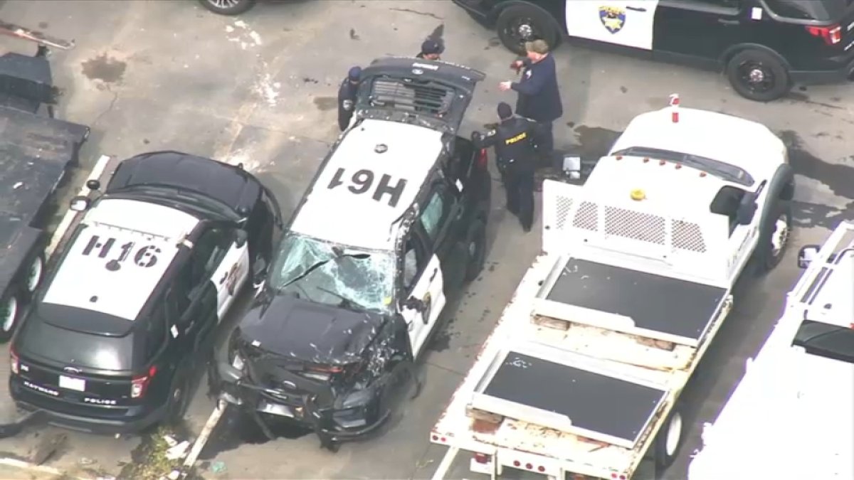 Hayward police car crashes during pursuit NBC Bay Area