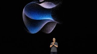 Tim Cook, CEO of Apple, during an event at Apple Park campus in Cupertino, California, Sept. 12, 2023.