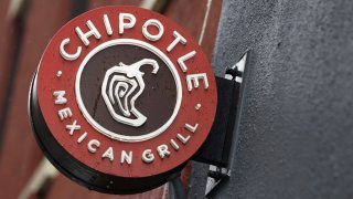 The logo of Chipotle is seen on one of their restaurants in Manhattan, New York City, U.S., February 7, 2022.
