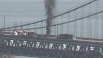 Watch: Car fire on the Bay Bridge