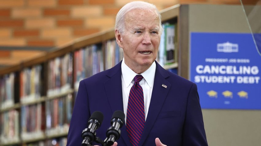 President Joe Biden delivers remarks on canceling student debt on February 21, 2024 in Culver City, California.