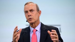 Chevron Chairman of the Board & CEO Mike Wirth speaks during the CERAWeek oil summit in Houston, Texas, on March 19, 2024.