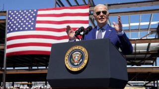U.S. President Joe Biden announces a preliminary agreement with Intel for a major CHIPS and Science Act award, during a visit to the Intel Ocotillo Campus, in Chandler, Arizona, U.S., March 20, 2024.