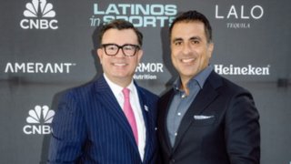 Xavier Gutierrez, CEO of the Arizona Coyotes and CEO of ImpactX Sports Group (L), and Pedro Guerrero, CEO of Guerrero Media.