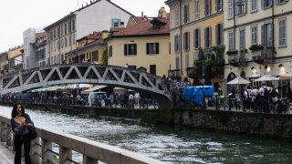 A view of the Navigli in Milan, Italy on May 20, 2024. 