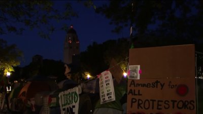 Pro-Palestinian protesters remain camped out at Bay Area universities
