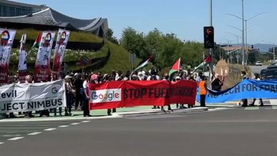 Protesters converge on Google I/O conference in Mountain View