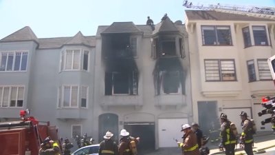 2 people hurt in blaze that destroyed 2 homes in SF's Alamo Square