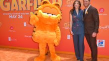 Katherine Schwarzenegger Pratt, left, and Chris Pratt arrive at the premiere of "The Garfield Movie" on Sunday, May 19, 2024, at TCL Chinese Theater in Los Angeles. (Photo by Jordan Strauss/Invision/AP)