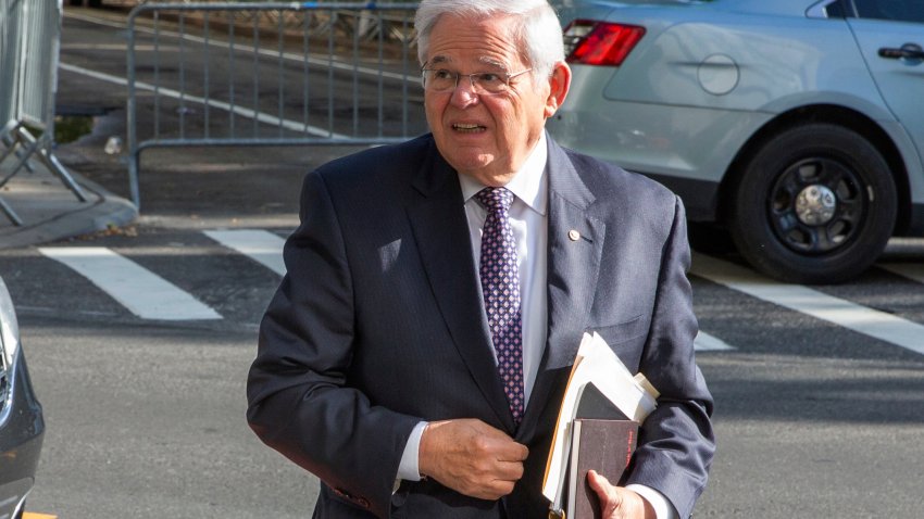 Sen. Robert Menendez, D-N.J., arrives at federal court, Tuesday, May 28, 2024.