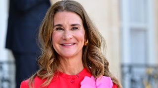 Melinda French Gates arrives for a meeting at the Elysee Palace