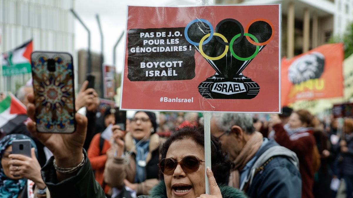 ProPalestinian protesters rally against Israel in Paris Games NBC