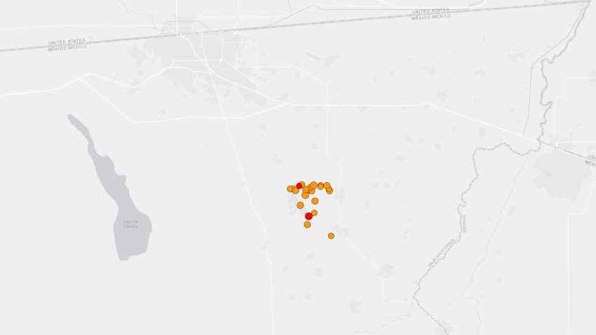 A cluster of earthquakes rattled south of the U.S.-Mexico border on Sunday, May 12, 2024.