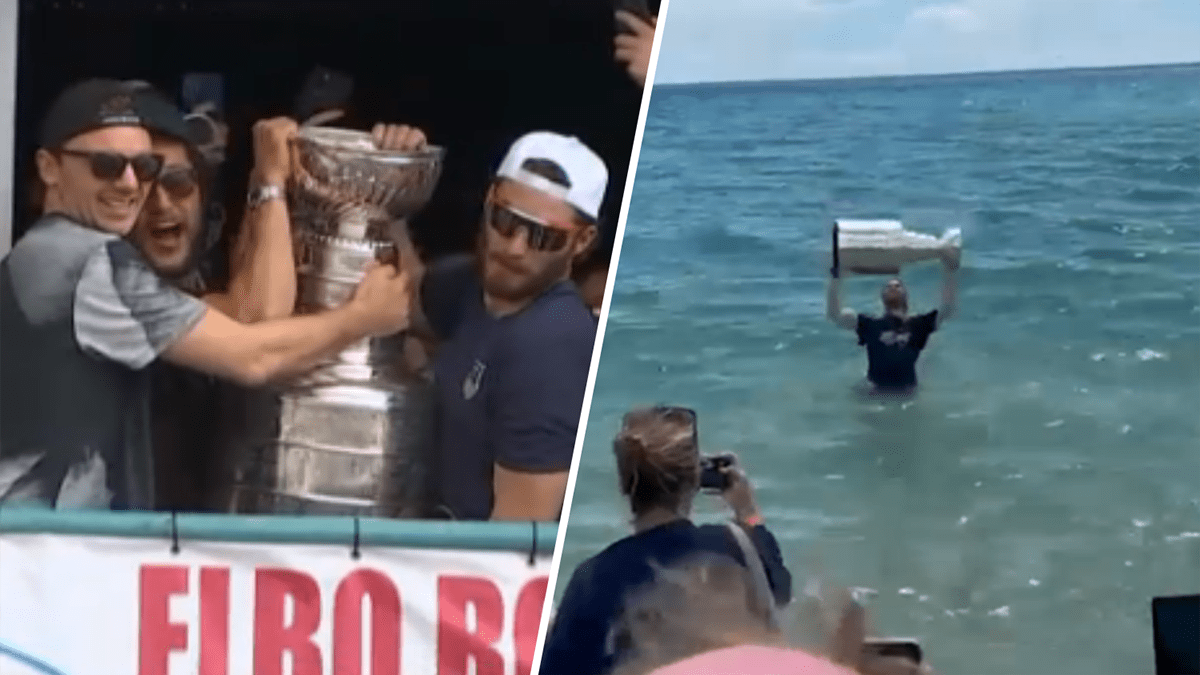 Panthers’ Tkachuk takes Stanley Cup into the ocean as wild celebration