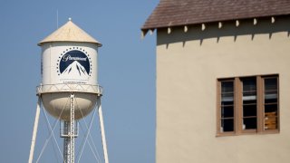 A view of Paramount Studios’s water tank as SAG-AFTRA members walk the picket line outside during their ongoing strike, in Los Angeles, California, U.S., September 26, 2023.