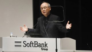 Masayoshi Son, chairman and chief executive officer of SoftBank Group Corp., speaks during the company’s annual general meeting in Tokyo, Japan, on Friday, June 20, 2024. Son sketched out ambitions to help create AI thousands of times smarter than any human, making his most grandiose pronouncements since the Japanese conglomerate began taking steps to shore up its finances following a series of ill-timed startup bets. 