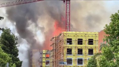 A closer look: Fire rips through housing construction project in Redwood City
