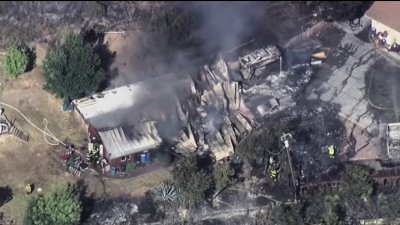 2-alarm fire burns in hills east of San Jose