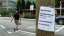 A sign expressing frustration with the city of Atlanta's response after corroding water pipes