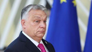 Hungary’s Prime Minister Viktor Orban arrives for a meeting of European Union EU leaders in Brussels, Belgium, Dec. 14, 2023.